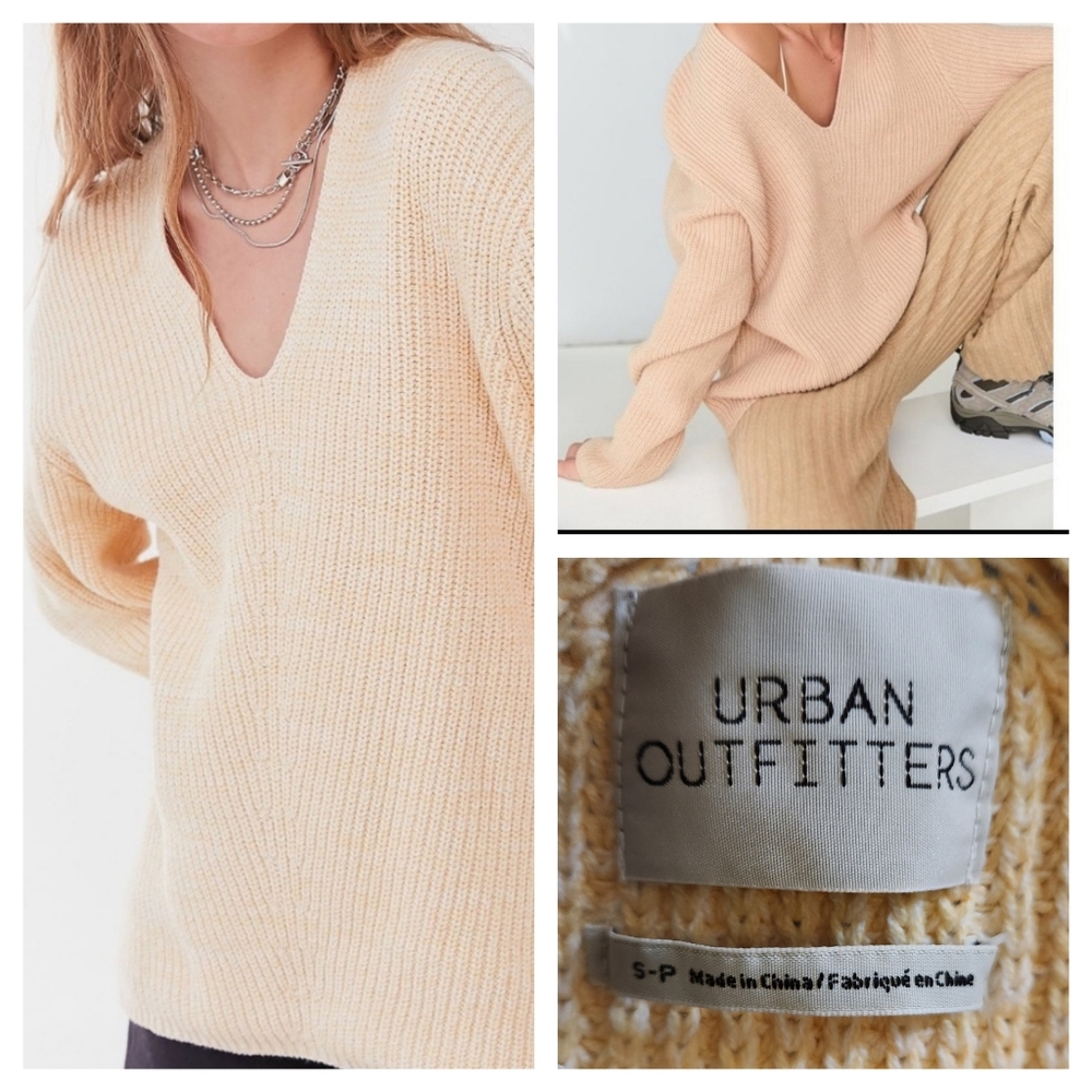 NWT Urban Outfitters Victoria Overized Chunky Knit Sweater Size Small V-Neck